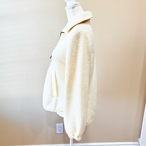 Madewell Fleece Pullover Sweatshirt Sz Medium Cream - Picture 5 of 9